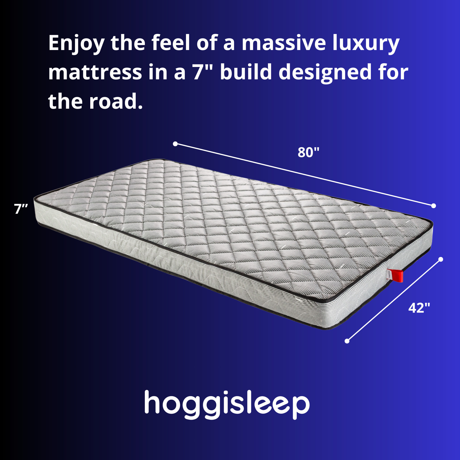 7 Inch Semi Truck Mattress, Multi-Size, Quality Foam, Medium-Firm, hoggisleep
