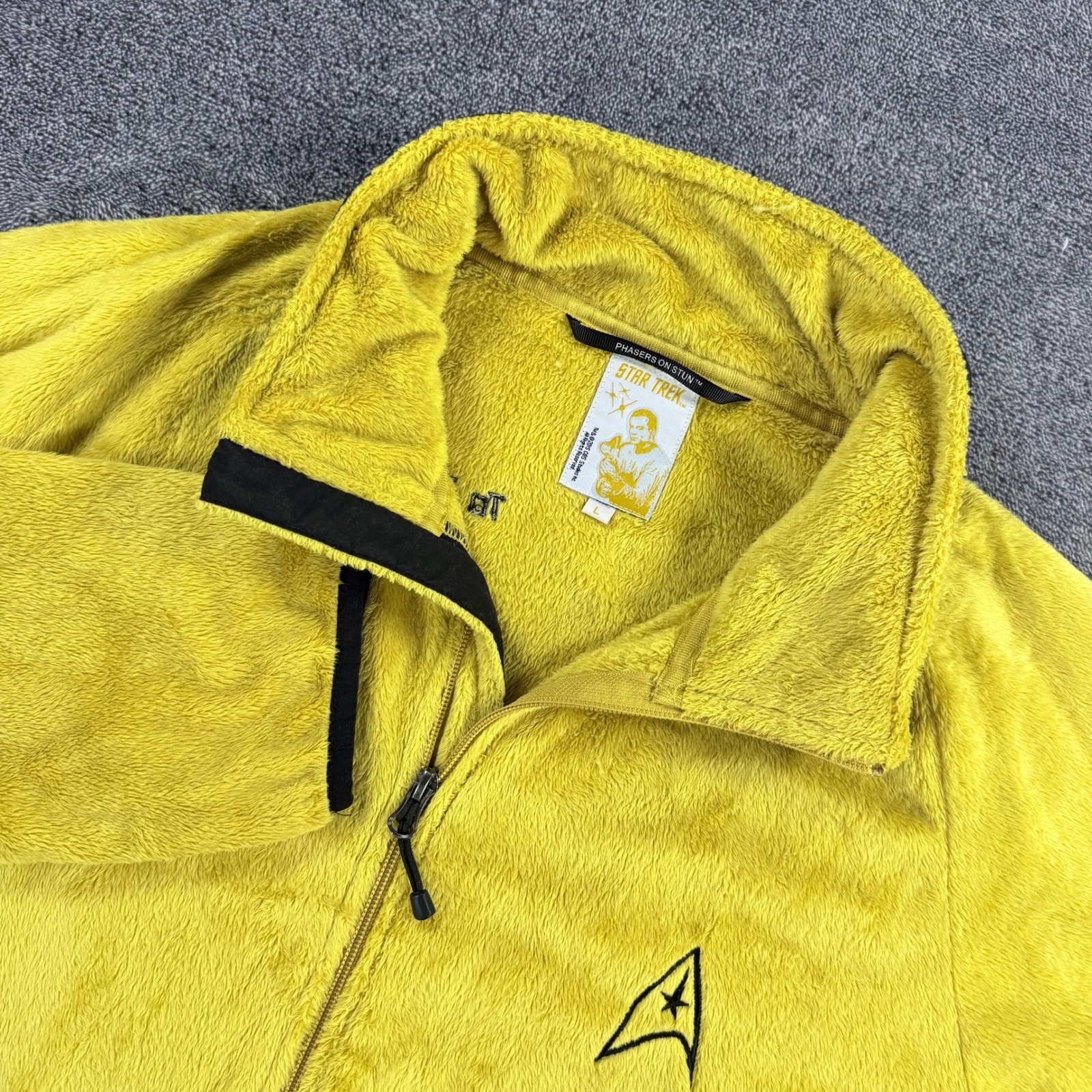 Star Trek Robe Factory Command Uniform Yellow Fleece Jacket Mens Large Full Zip