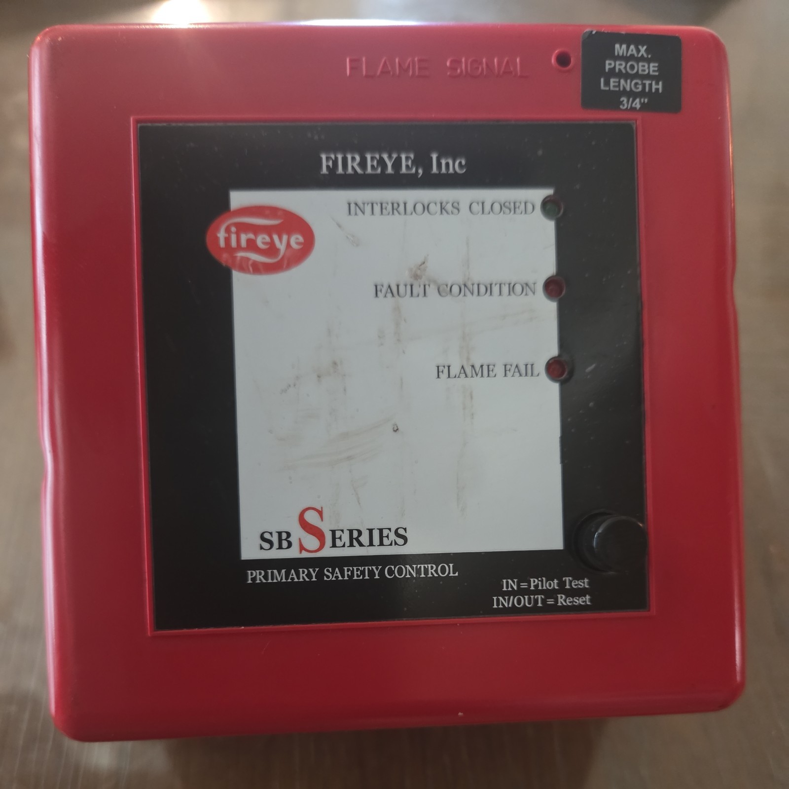 FIREYE Veri-flame SB560533AA Primary Safety Control, FOR PARTS/ REPAIR