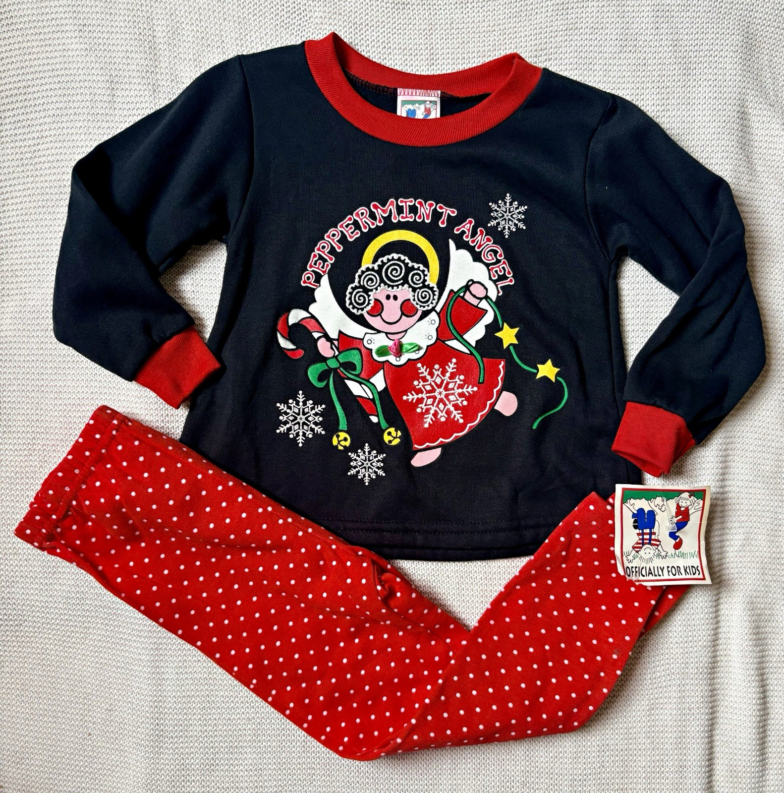 Vintage Deadstock Officially For Kids Girls 4T Peppermint Angel Christmas Set Vintage Deadstock Officially For Kids Girls 4T Peppermint Angel Christmas Set