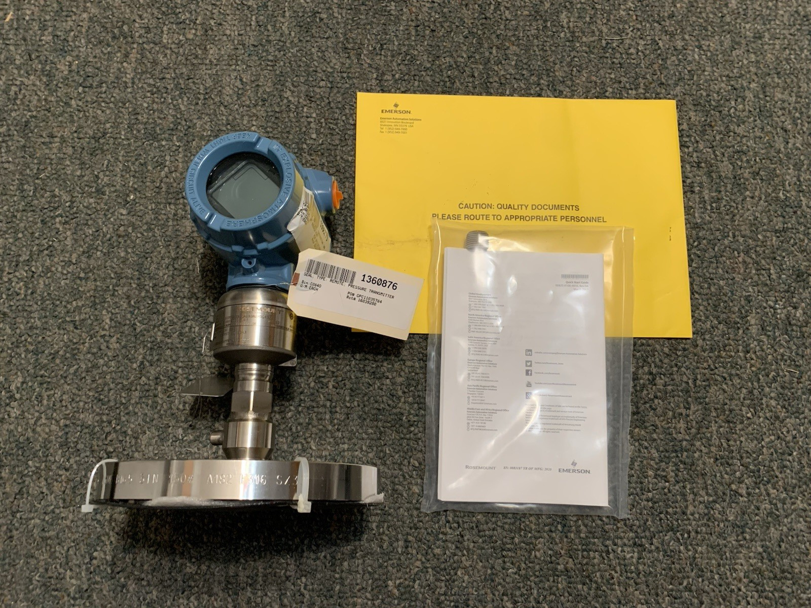 Rosemount / Pressure Transmitter / 300S1AADA2M5HR5 / 3051S1TG2A2B11A1ADA2M5Q4HR5 Rosemount / Pressure Transmitter / 300S1AADA2M5HR5 / 3051S1TG2A2B11A1ADA2M5Q4HR5