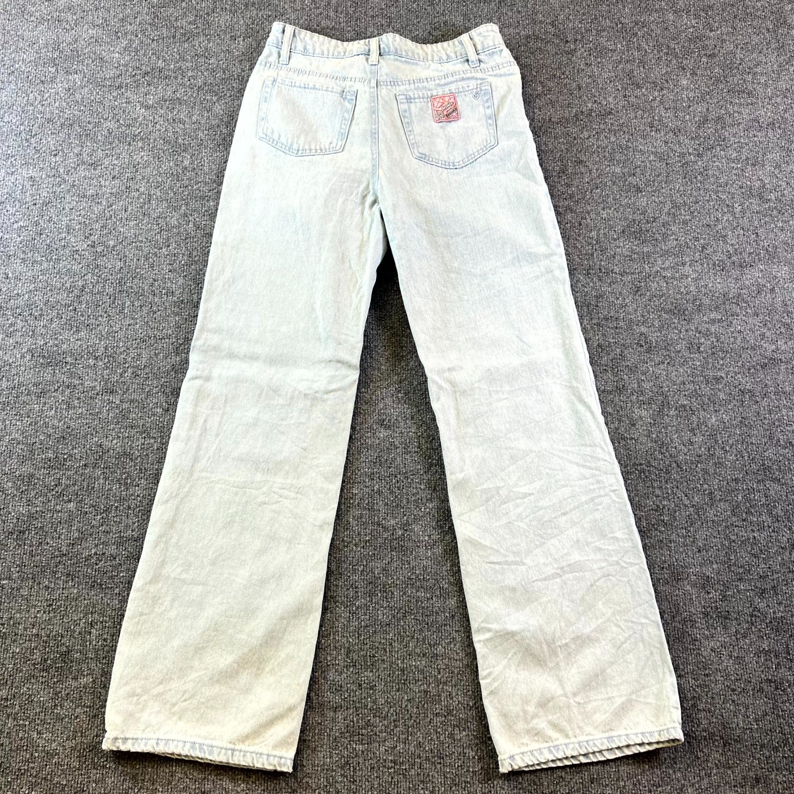 Justice Baggy Jeans Girls 16 Blue Denim Cotton Bazooka And Ring Pop Graphic