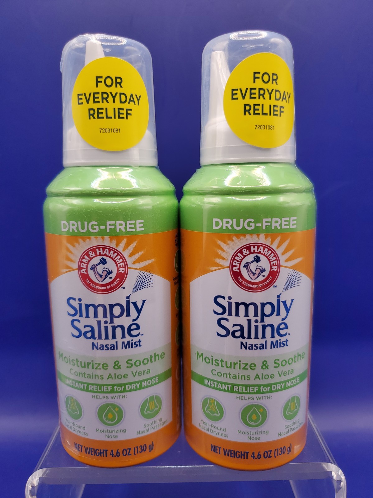 2 Pack Arm & Hammer Simply Saline Nasal Mist Moisturize & Soothe Aloe Vera 01/27