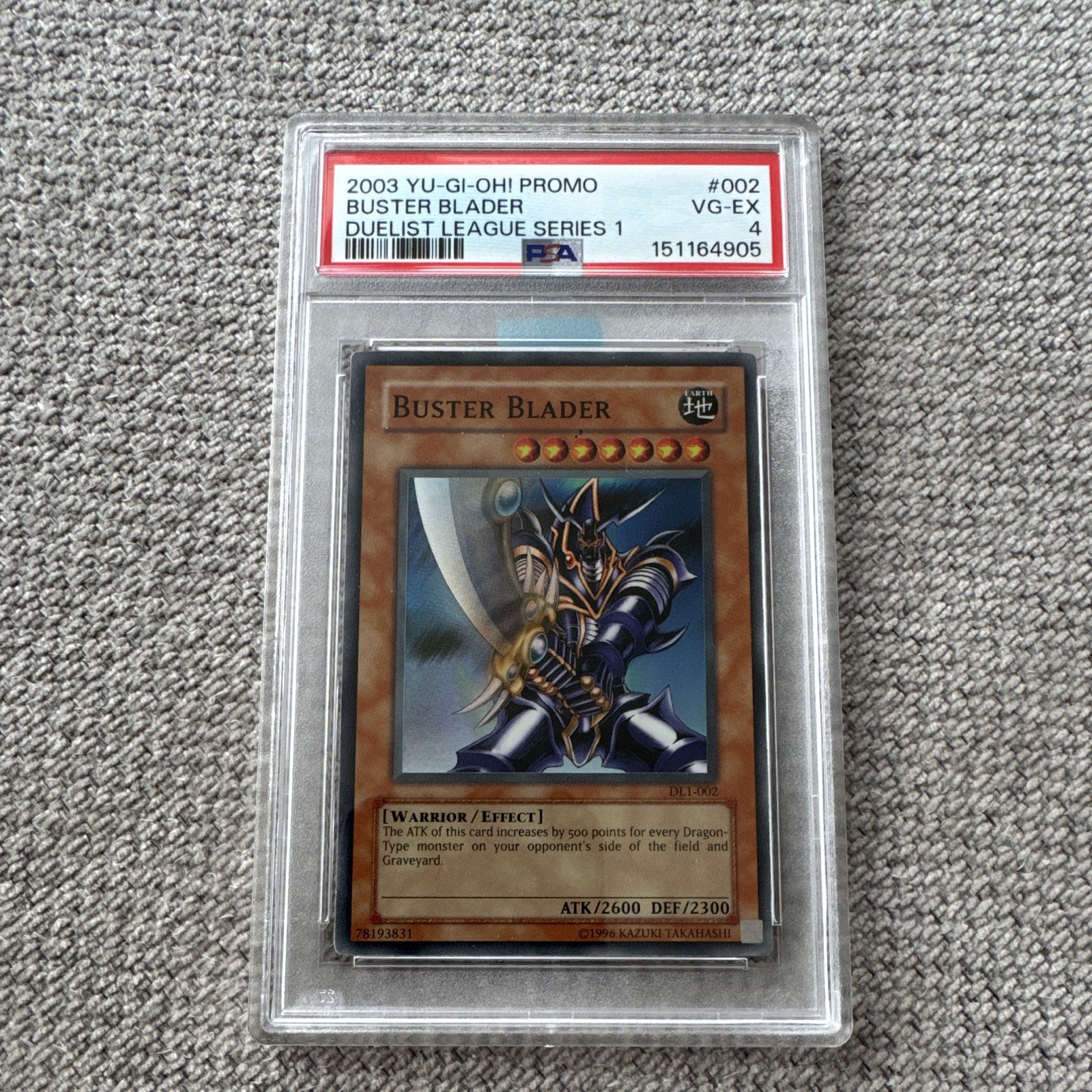 Konami 2003 Yu-Gi-Oh Buster Blader DL1-002 Duelist League Promo PSA 4 Konami 2003 Yu-Gi-Oh Buster Blader DL1-002 Duelist League Promo PSA 4