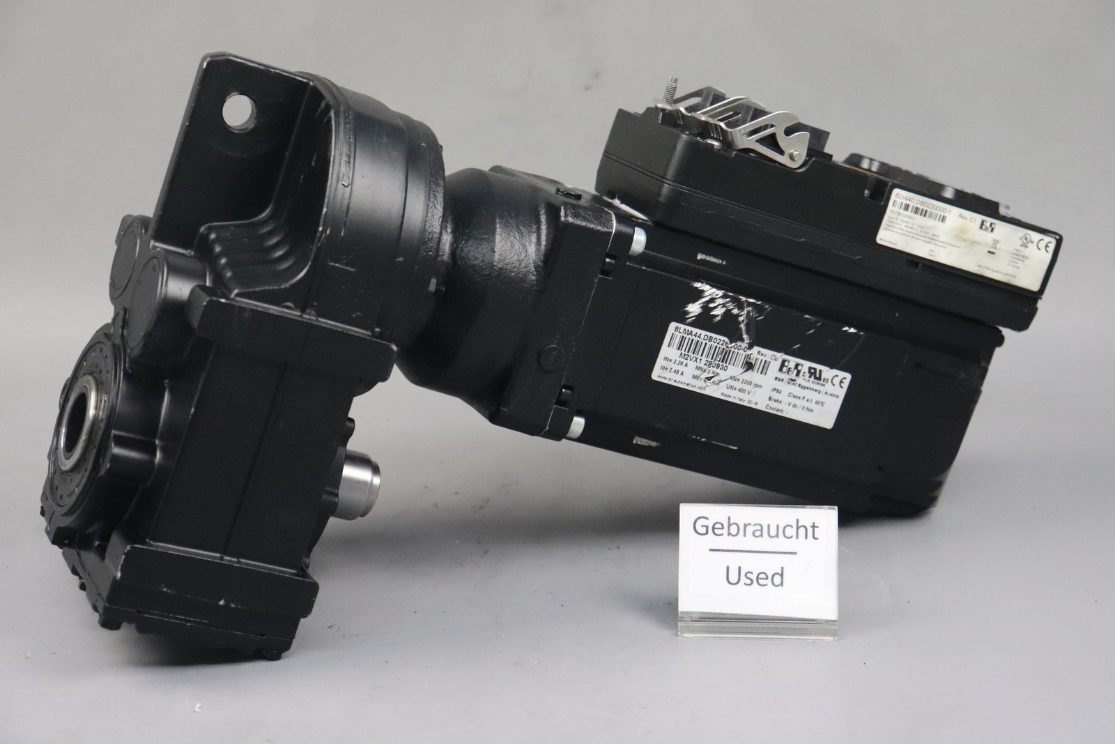 B&R 8LMA44.DB022C000-0 Gear Motor + SEW FH27 AQHK100/4 4500RPM i=9.40 Used B&R 8LMA44.DB022C000-0 Gear Motor + SEW FH27 AQHK100/4 4500RPM i=9.40 Used