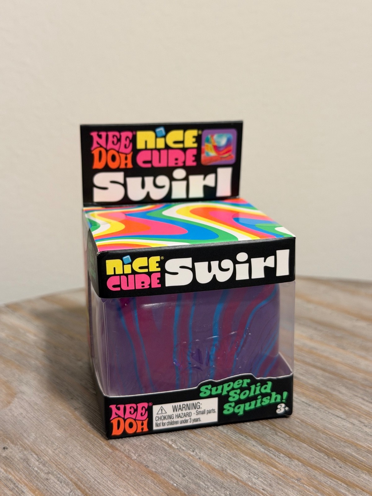 AUTHENTIC Schylling NeeDoh Nice Cube Swirl Super Solid Squish UNIQUE RARE NEW