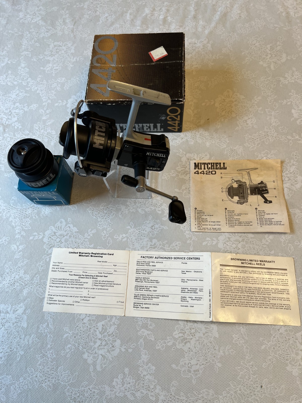 Vintage Mitchell 4420 in GREAT CONDITION with Spare Spool, BOX. and Paperwork