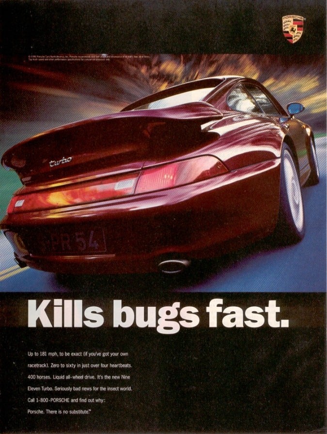 Porsche Kills Bugs Fast Print AD | POSTER 24\