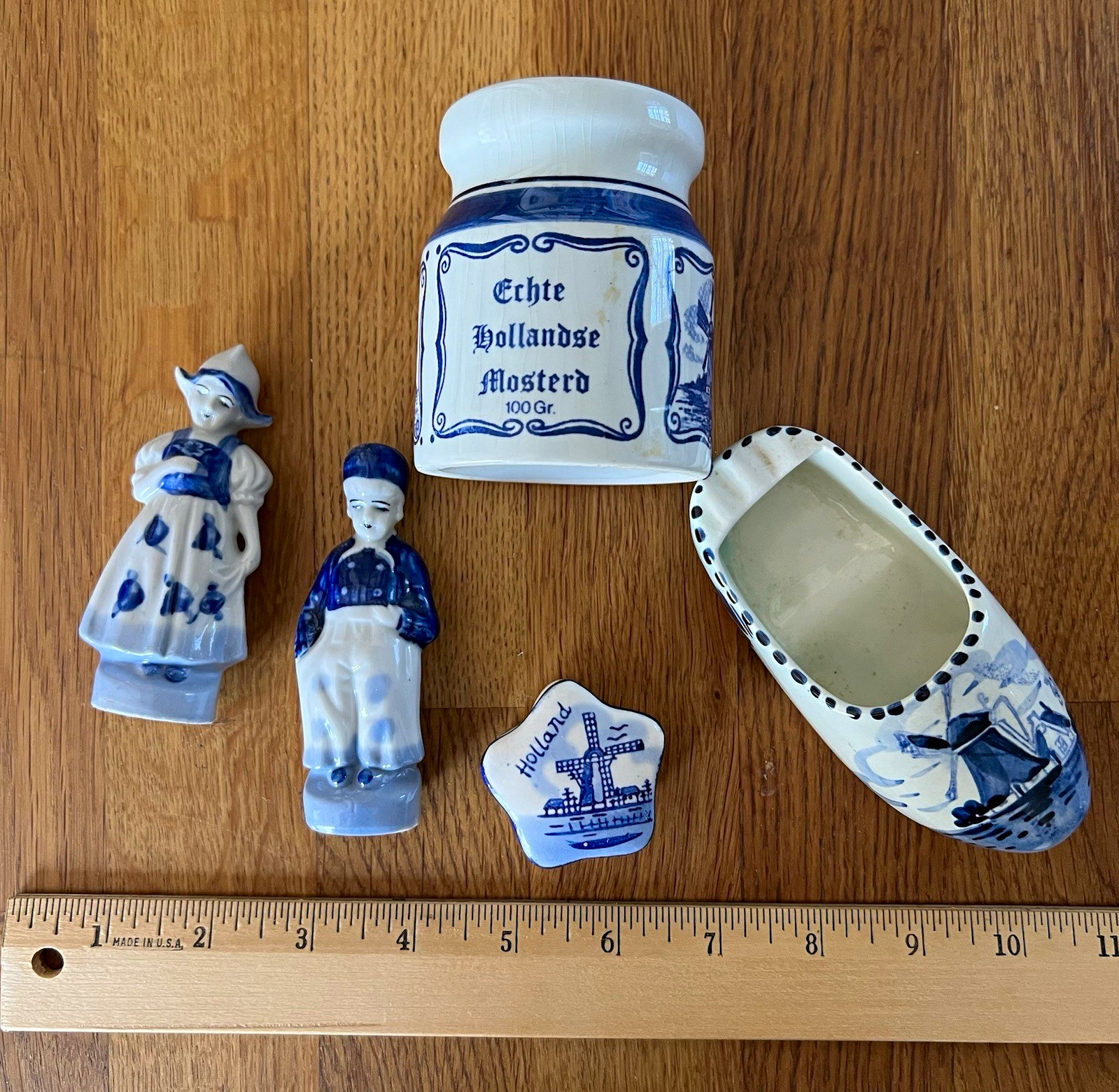 Delftsche Klap and Japan Hand Painted Delft Blue Holland Mini Pottery Lot