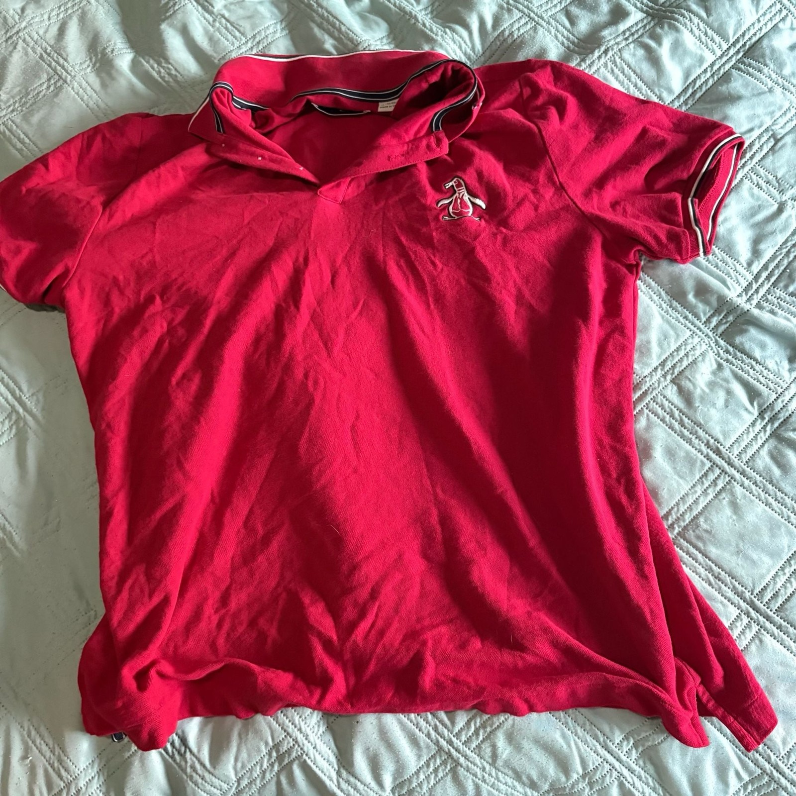 Original Penguin Polo Shirt Size XL Red Short Sleeve