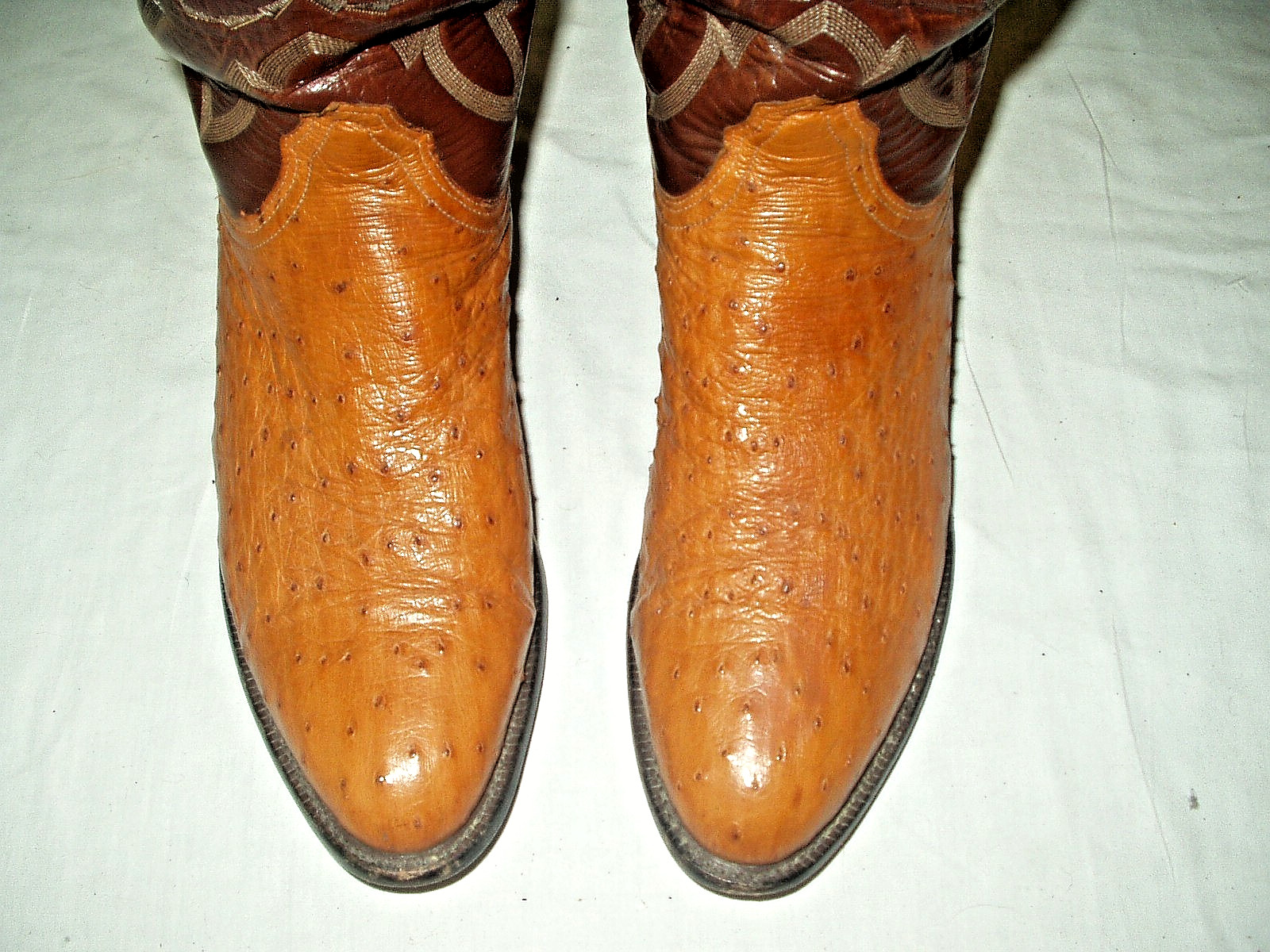 Vtg LUCCHESE Exotic Emu Leather Cowboy Western Boots Size 8.5D Men\'s *Tan* Vtg LUCCHESE Exotic Emu Leather Cowboy Western Boots Size 8.5D Men\'s *Tan*
