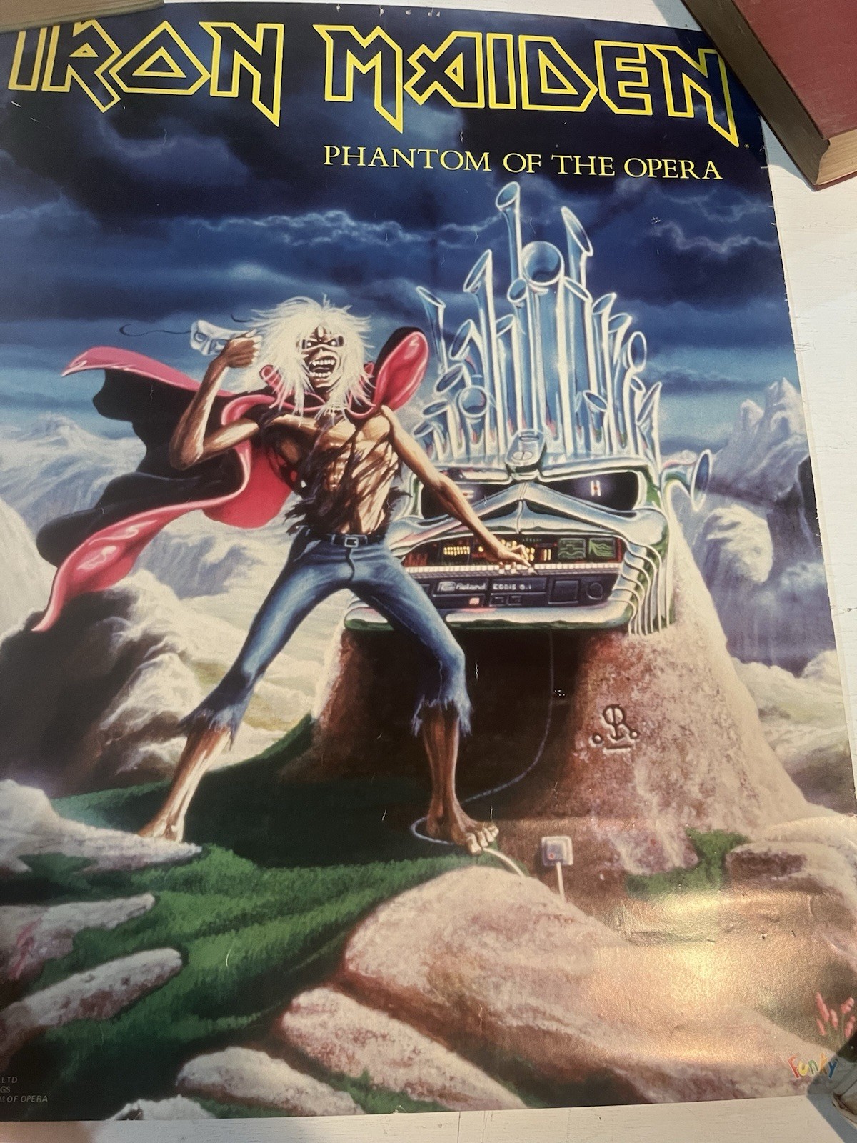 Vintage 1986 IRON MAIDEN Phantom of the Opera Poster #3066 -
