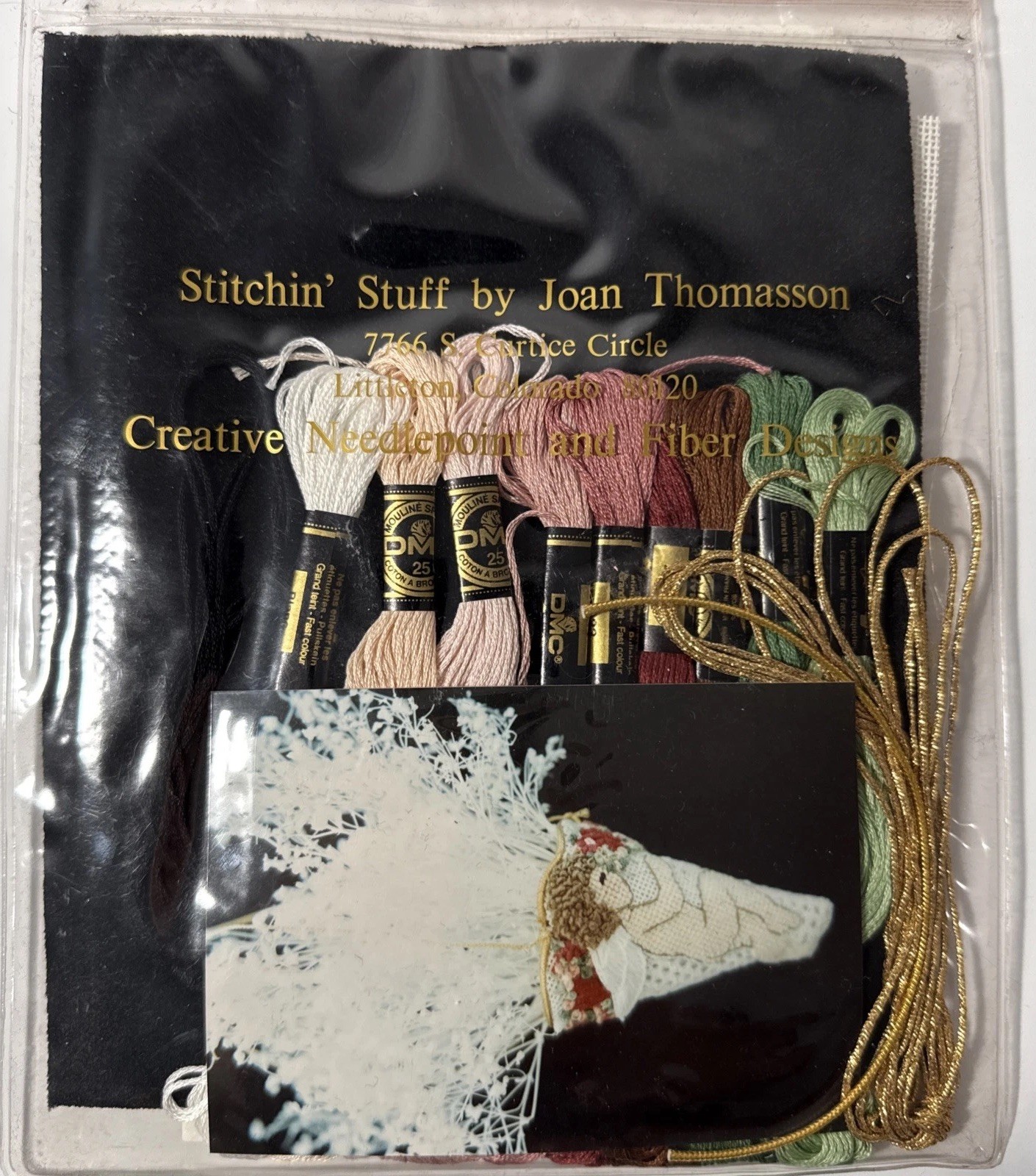 Stitchin\' Stuff Joan Thomasson 1989 VICTORIAN LACE CHERUB CONE Kit Needlepoint Stitchin\' Stuff Joan Thomasson 1989 VICTORIAN LACE CHERUB CONE Kit Needlepoint
