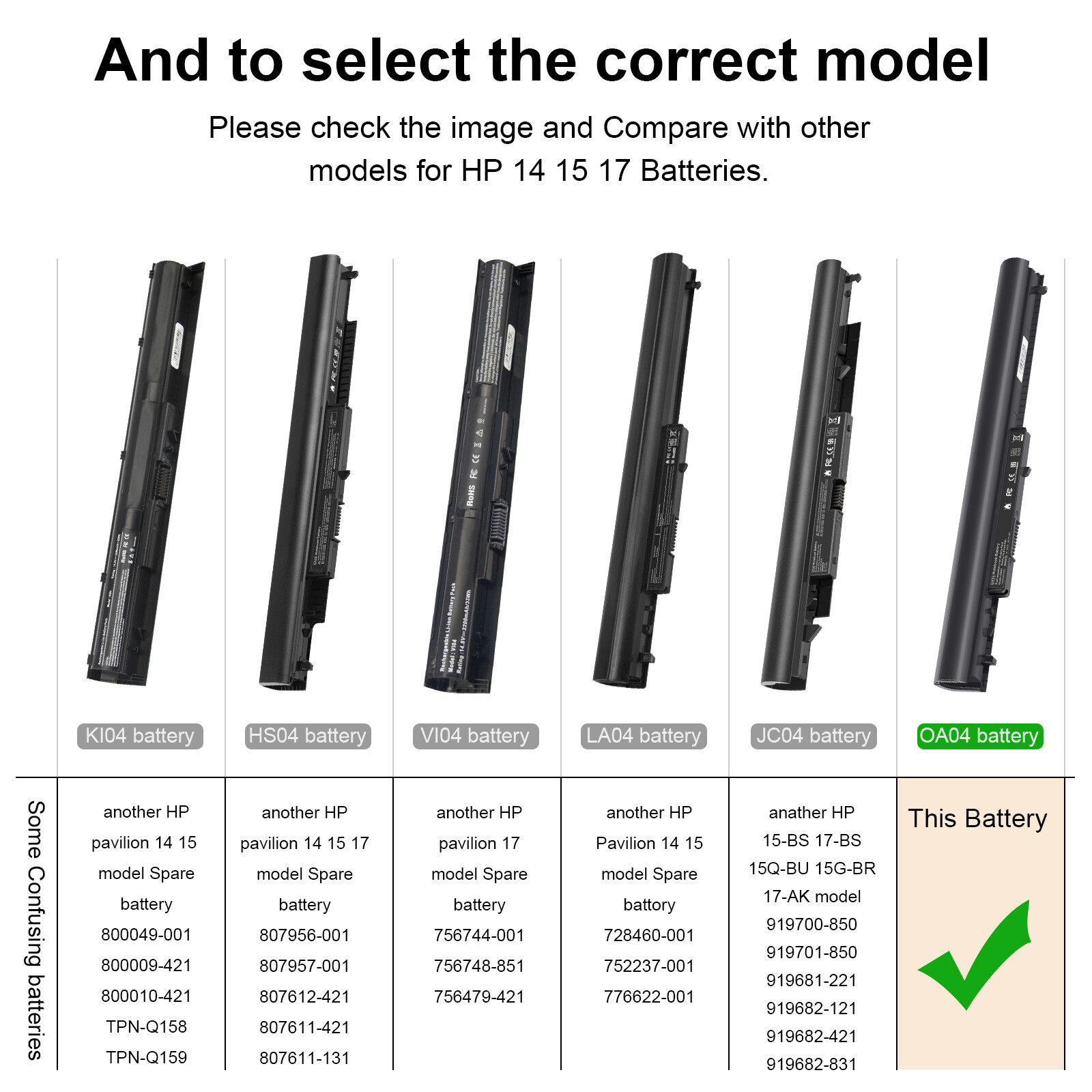 Lot 1-50PC Spare 746641-001 Battery For HP OA03 OA04 740715-001 746458-421