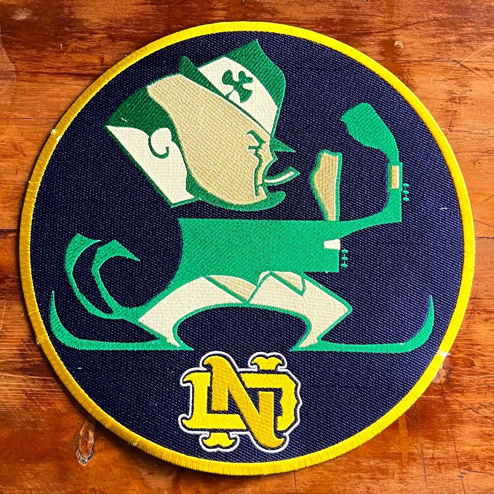 Vintage Notre Dame Fighting Irish Embroidered Patch Tote Bag Hoodie Large 12x12”