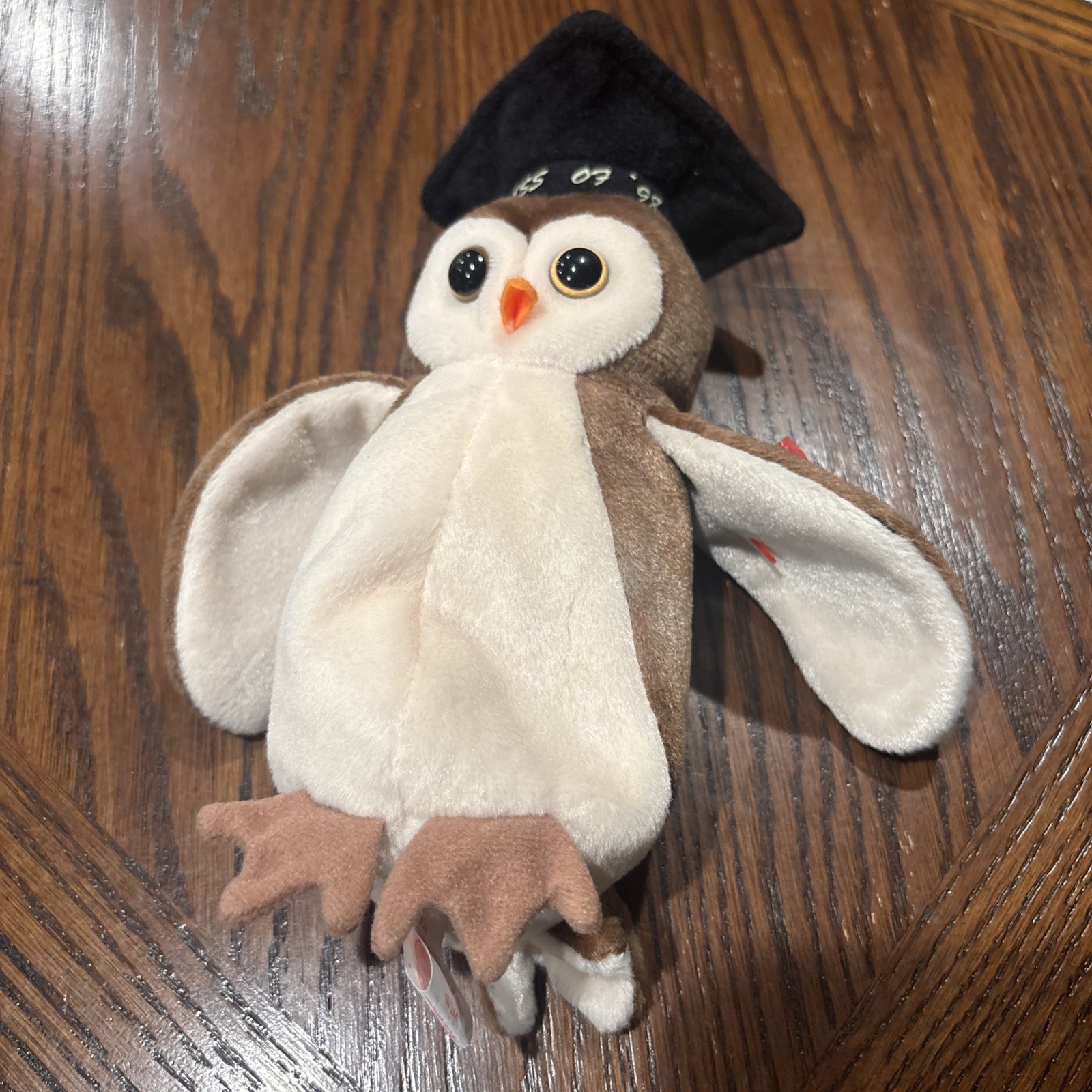 VINTAGE RARE 1998 Wise Owl Beanie Baby With FACTORY STAMP INSIDE TUSH TAG