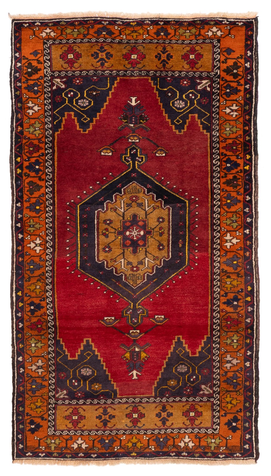 Vintage Hand-Knotted Area Rug 3'4