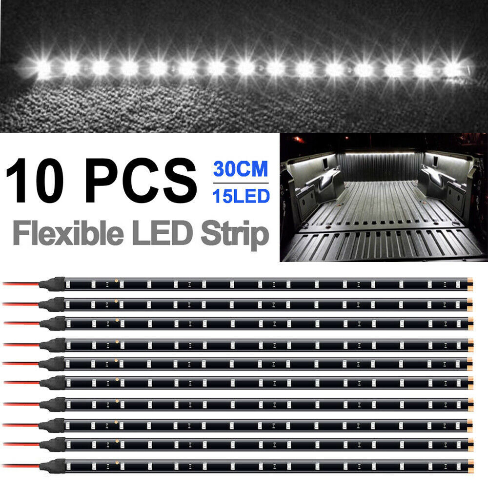 Lot Waterproof 12\'\'/15 DC 12V Motor LED Strip Underbody Light For Car Motorcycle