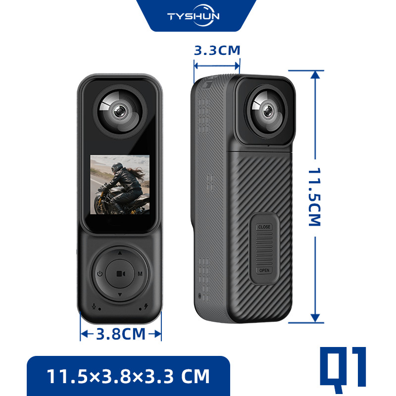 4K Dual Lens Motorcycle Camera Front Rear Recording Waterproof Helmet Action Cam