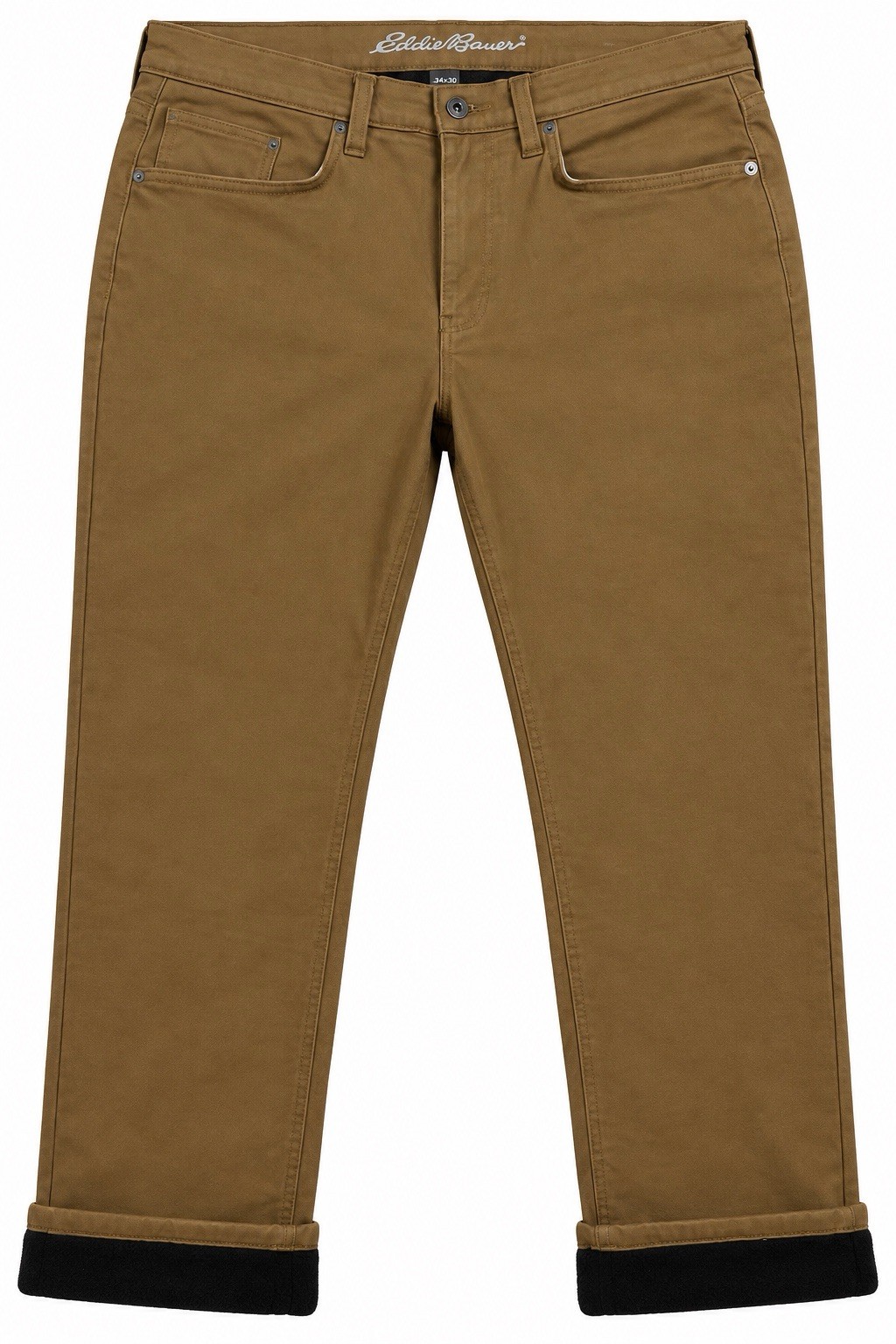 Eddie Bauer Fleece Lined Canvas Pants, Men’s 36x30, Brown