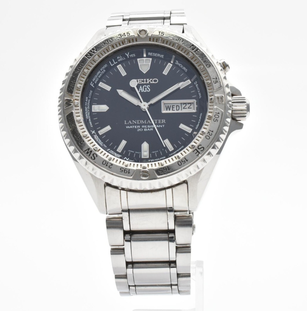 [Excellent＋5] Seiko SBBW005 AGS Landmaster 5M23 Kinetic Day Date Quartz Watch