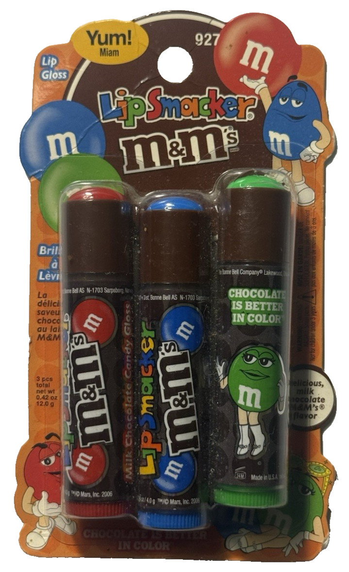Vintage 2006 Bonne Bell M&M Lip Smacker 3-Pack (Sealed)