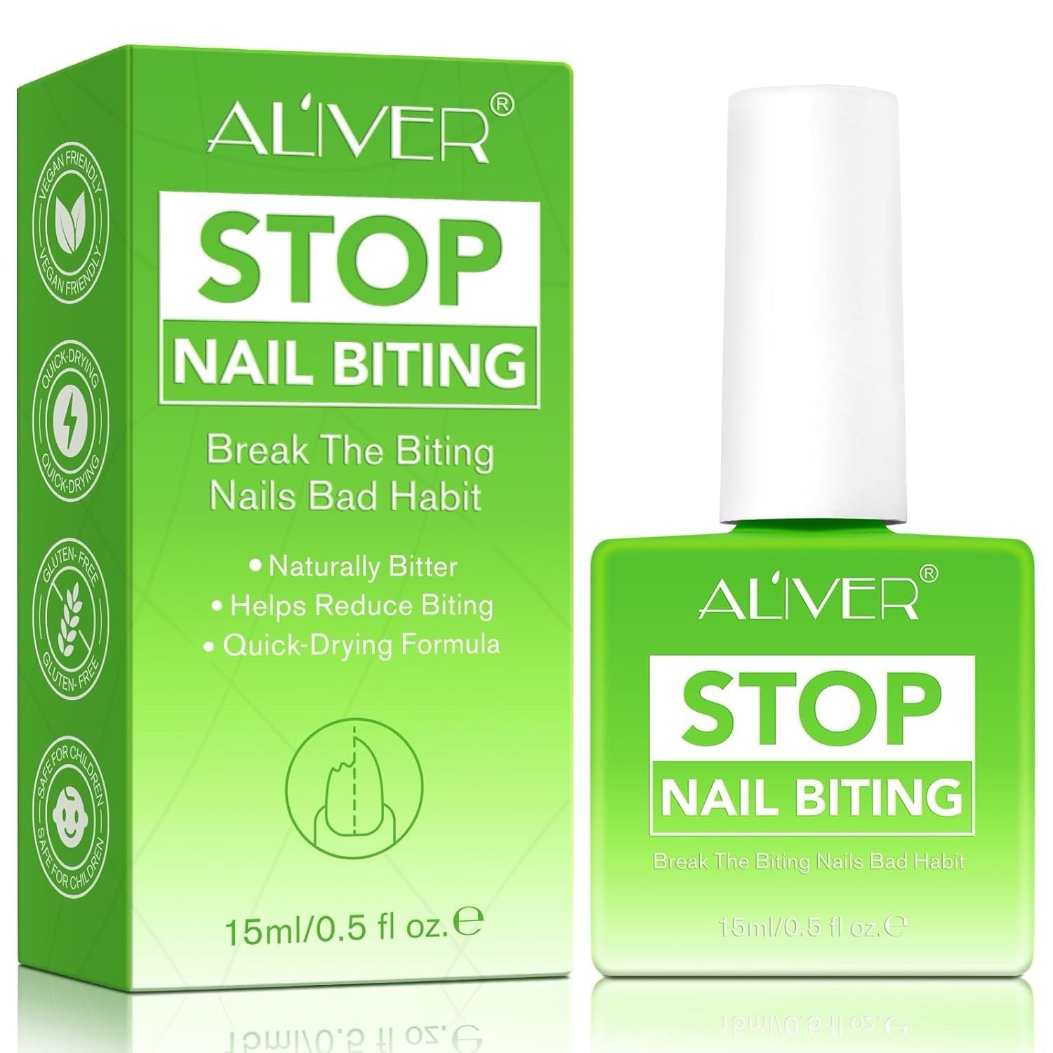 Aliver  Professional Stop The Bite Nail Biting Deterrent 2 Pack Of 0.5 Fl Oz