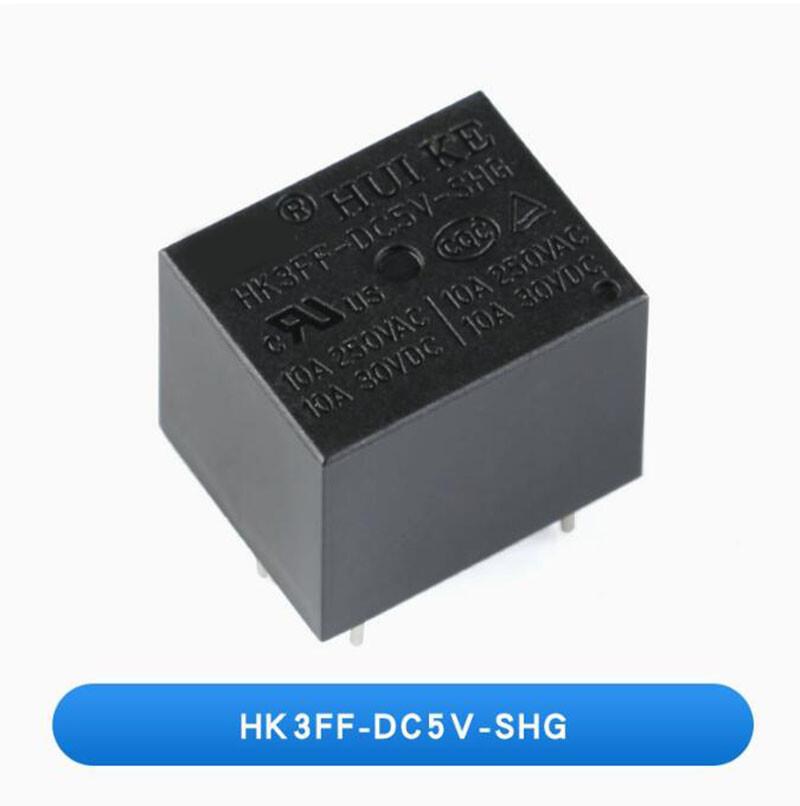 1/10/20/50Pcs Black Mini PCB Power Relays HK3FF-DC5V 12V 24V-SHG 10A 5-Pin Relay