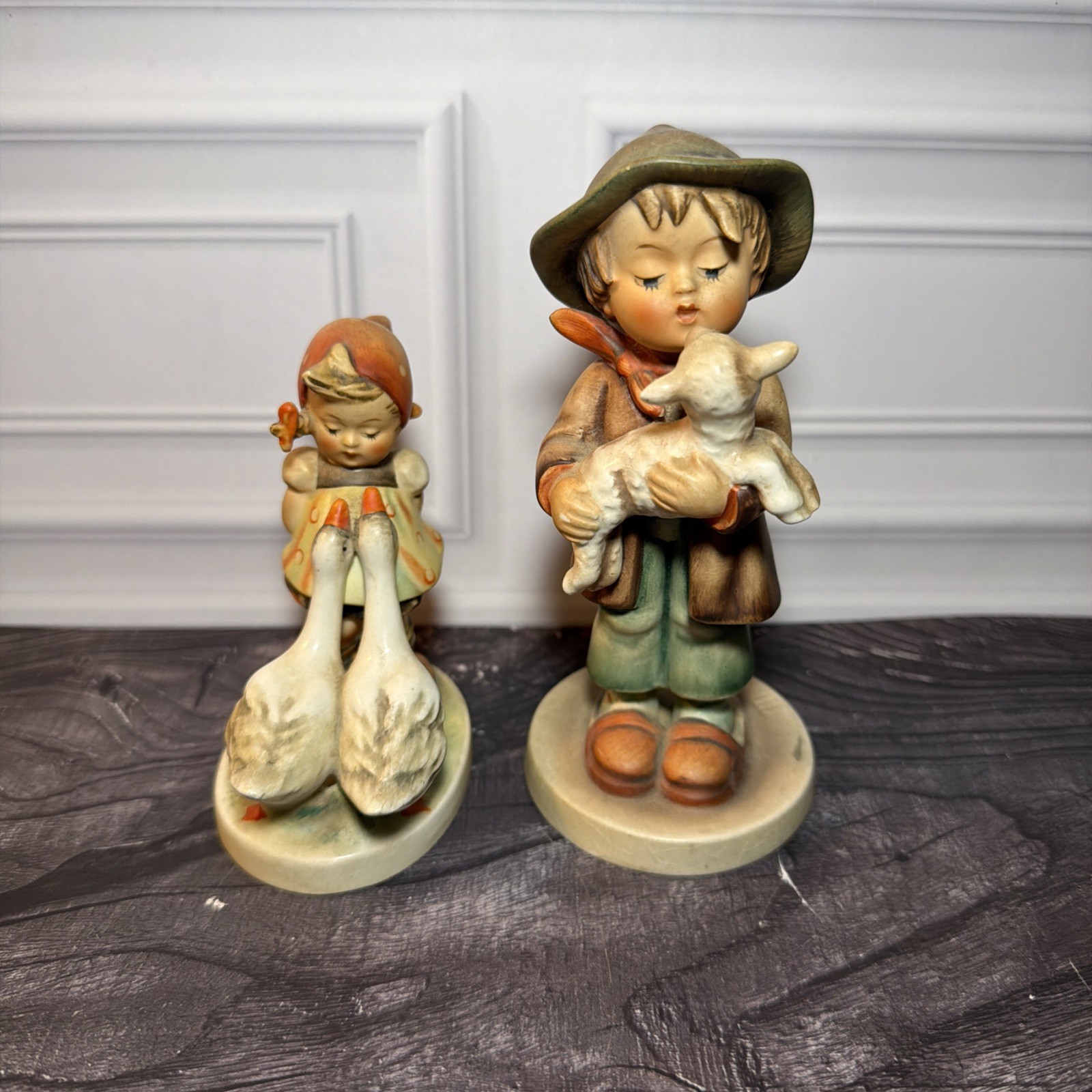 Vintage Goebel Hummel Figurines Lot Goose Girl 47 Lost Sheep 68 Germany Set