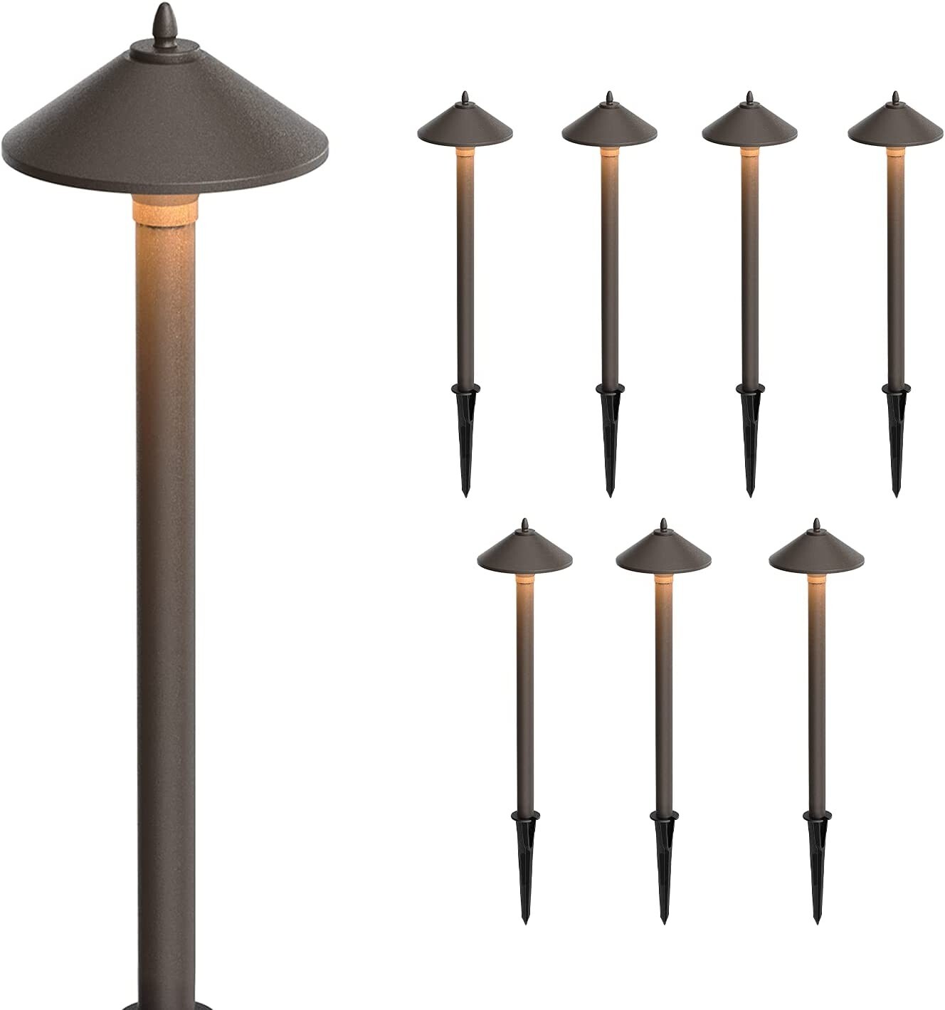 GOODSMANN 8PK Landscape Lighting Low Voltage Path Lights Floodlight Outdoor