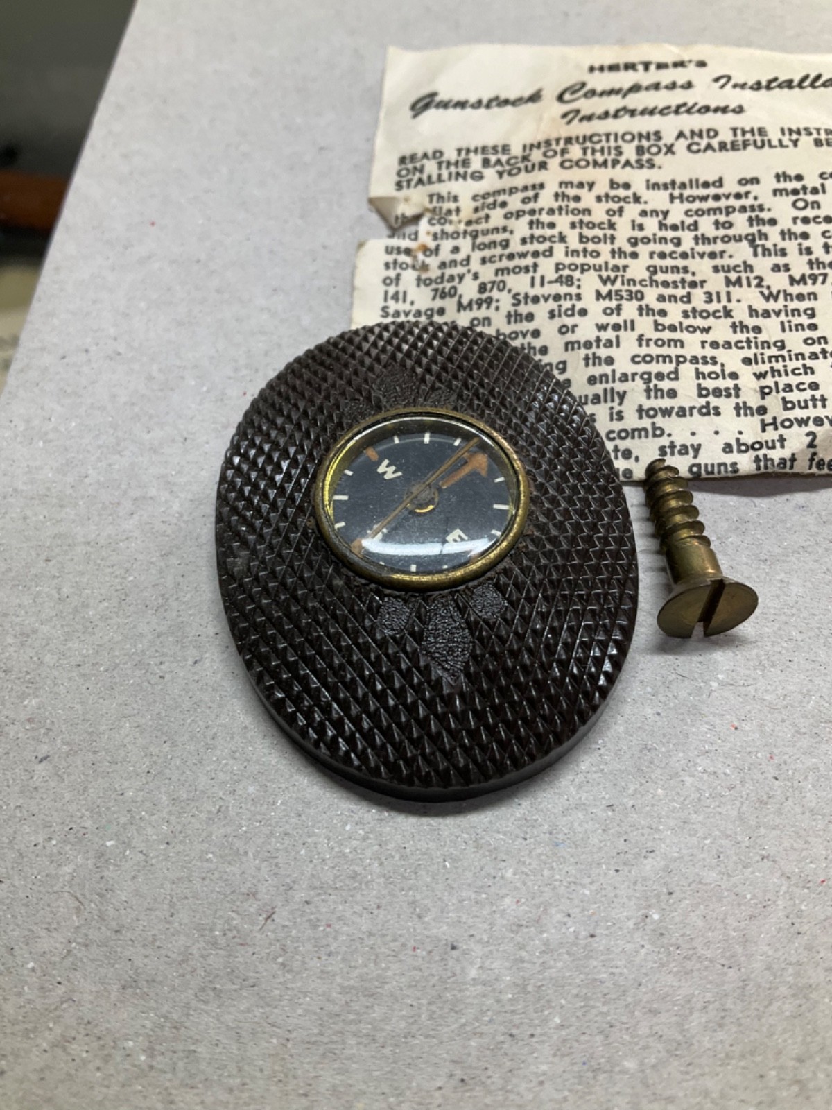 Herters vintage gunstock compass Herters vintage gunstock compass