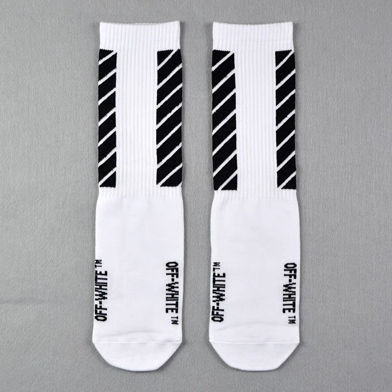 2 Pairs Crew Socks Mens Womens Trendy Logo Off XX Comfort Sports Athletic Socks
