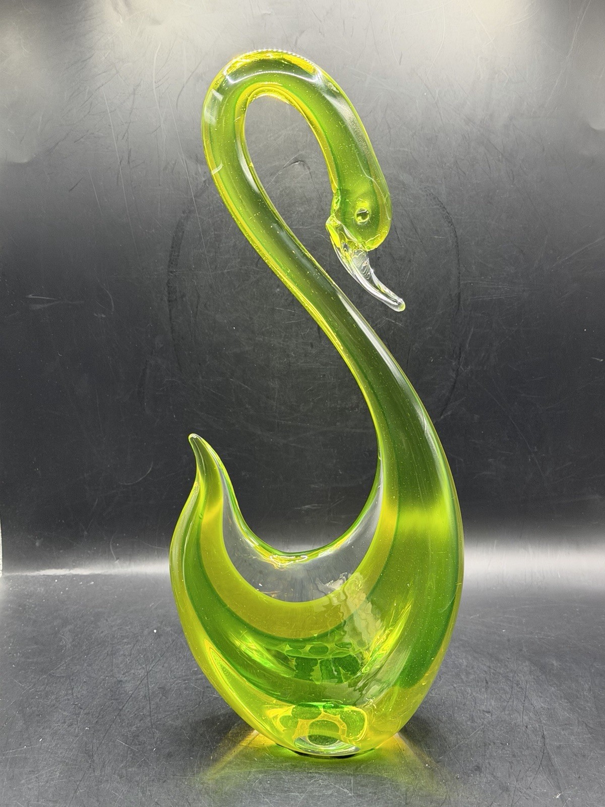 Vintage MCM RARE Murano Sommerso Flavio Poli Seguso Green Art Glass Swan 15\ Vintage MCM RARE Murano Sommerso Flavio Poli Seguso Green Art Glass Swan 15\
