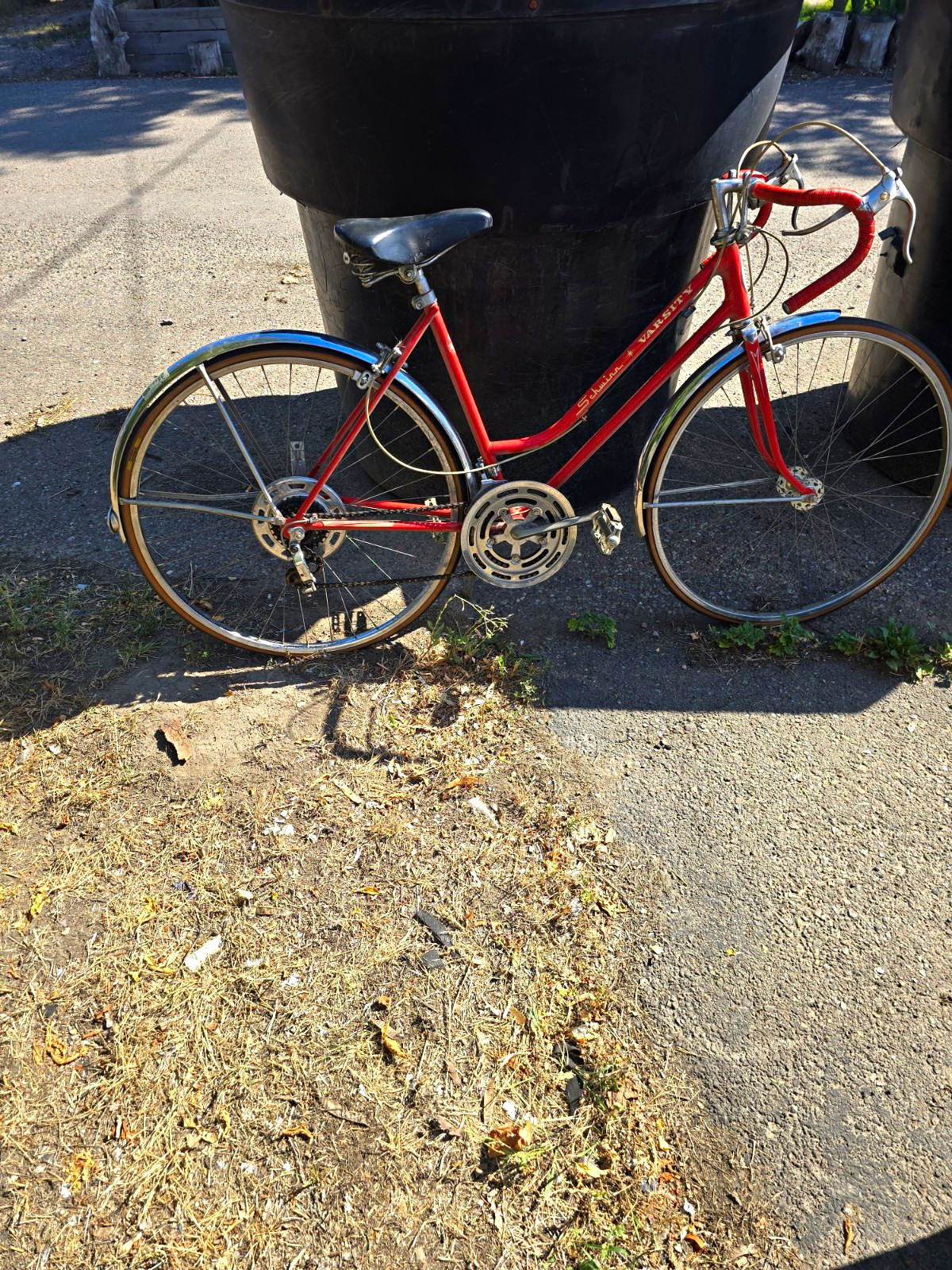 Schwinn Varsity Vintage Cruiser Bike Red 23in Steel Frame 27in Side Pull