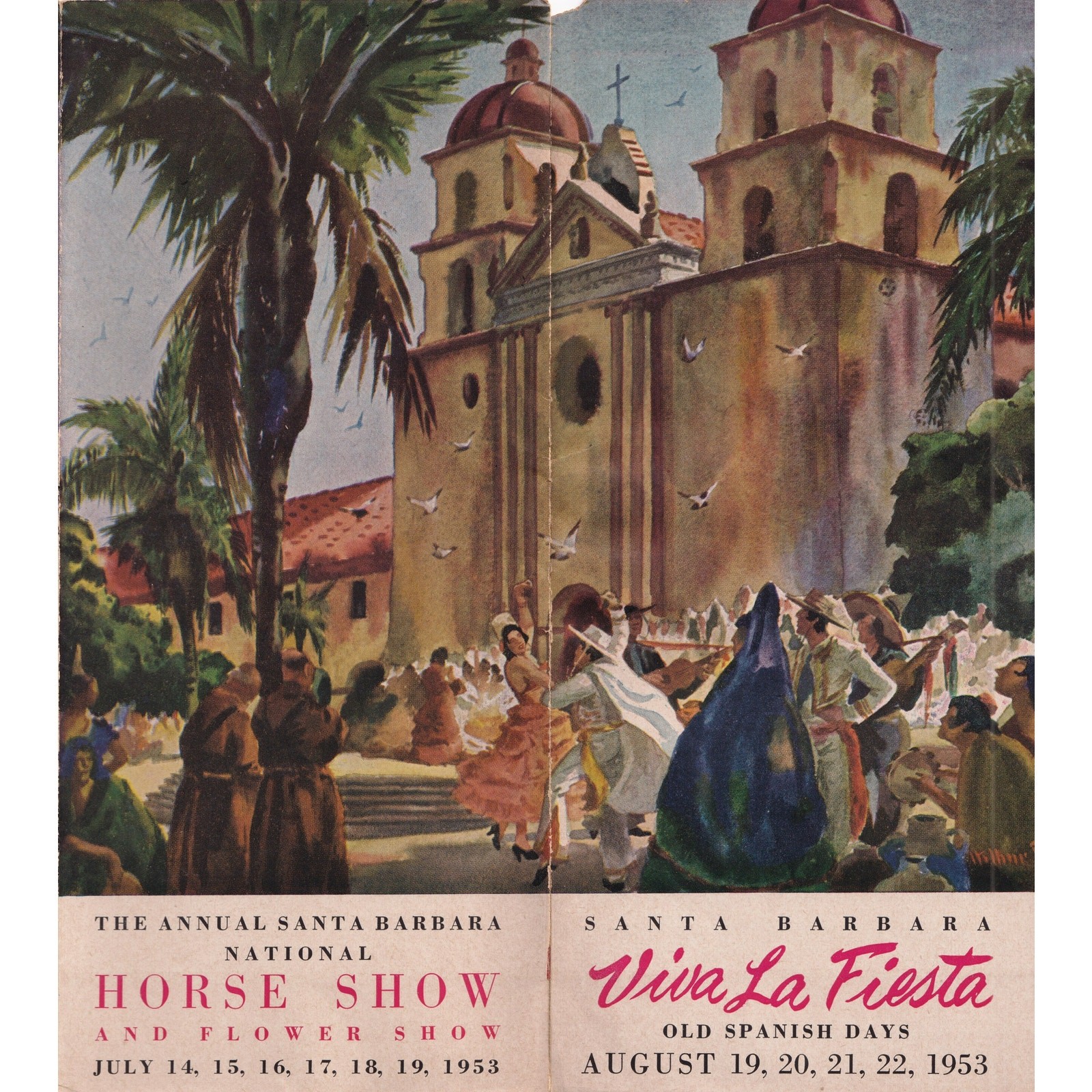 Vintage 1953 Santa Barbara Old Spanish Days Fiesta Horse Show Programs Lot 3