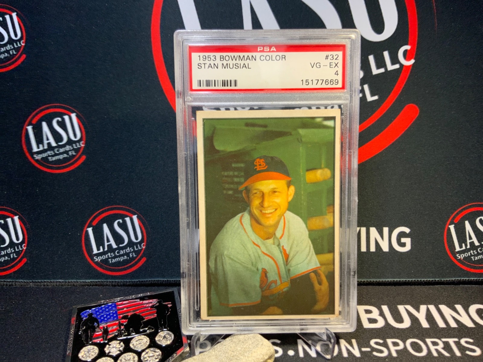 1953 BOWMAN COLOR #32 STAN MUSIAL PSA 4 1953 BOWMAN COLOR #32 STAN MUSIAL PSA 4