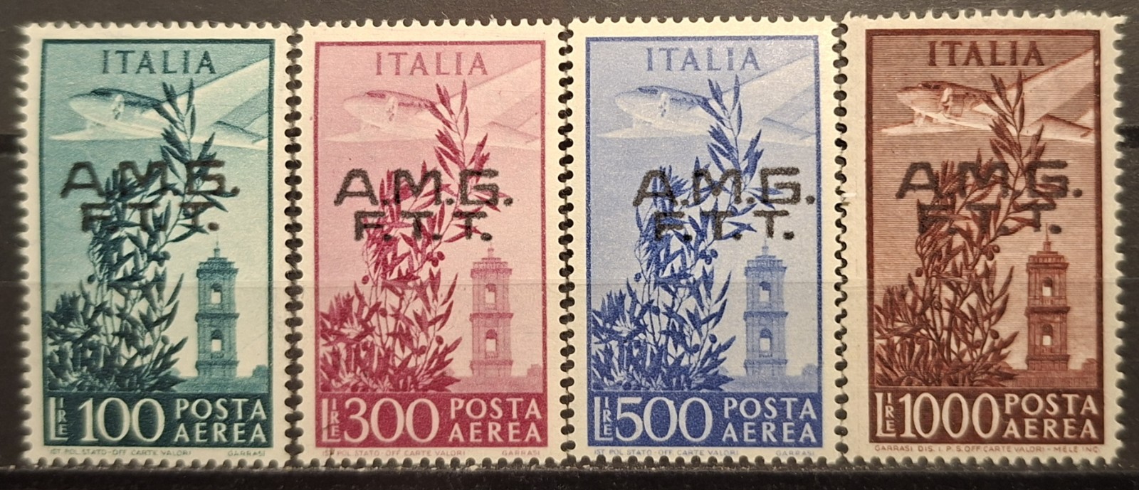 TRIESTE ZONE A 1948 AIRMAIL CAPITOL COMPLETE SERIES SEE...