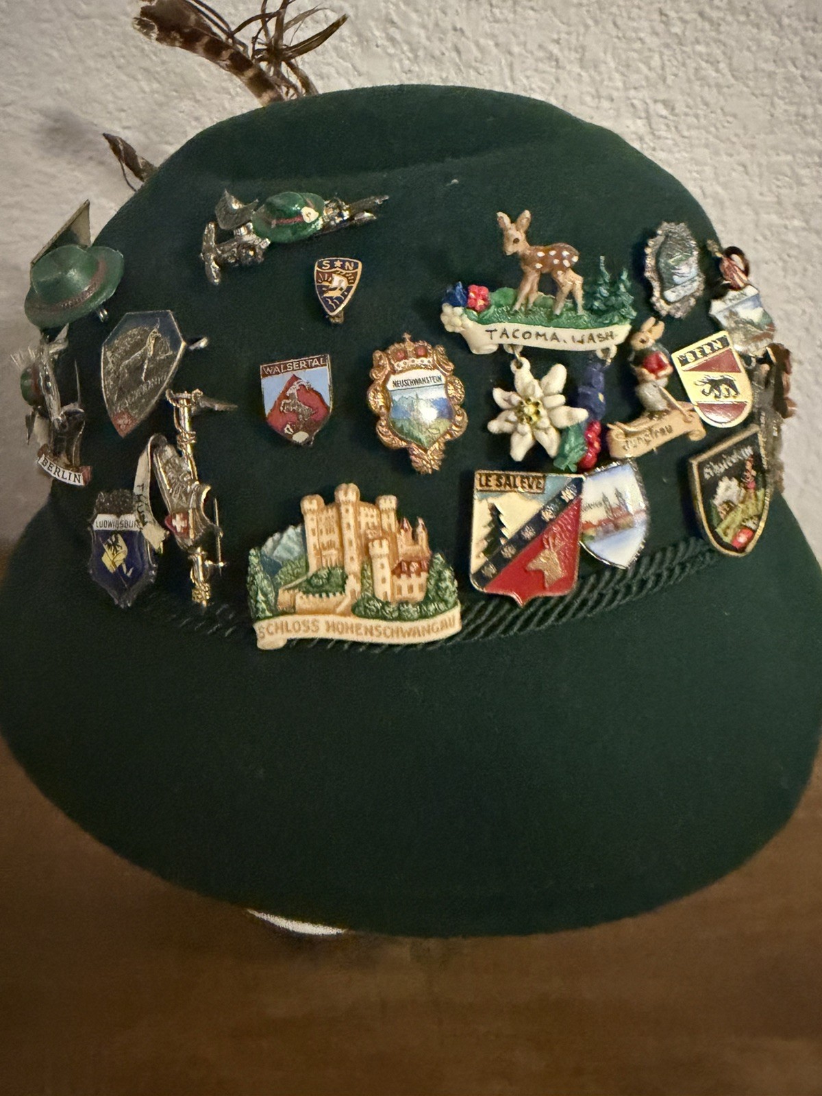 Vintage German Souvenir Hat Trachtenhut Felt Travel Pins Oktoberfest collectible