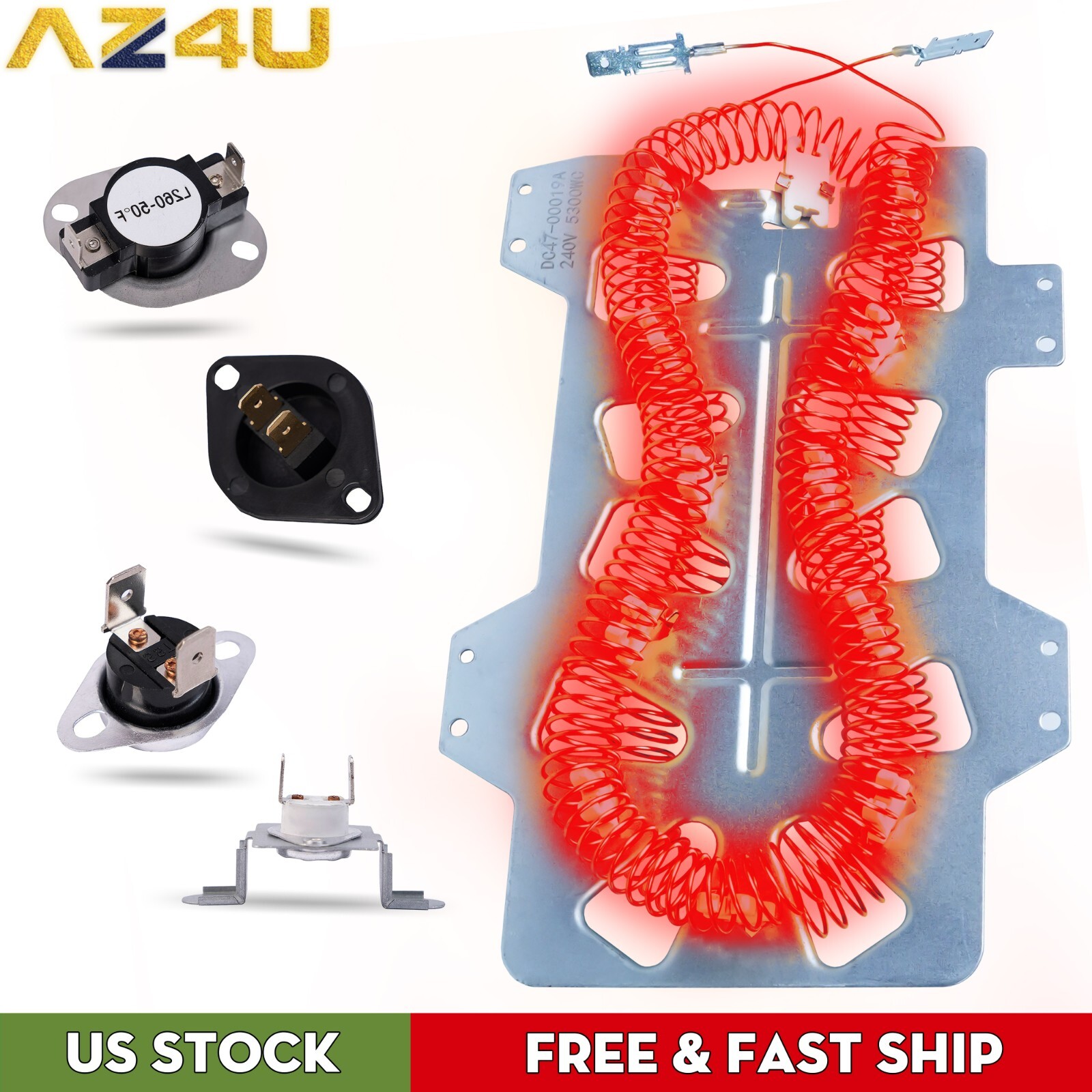 DV231AEW/XAA DV410AER/XAA DV210AEW/XAA For Samsung Dryer Heating Element & Fuses