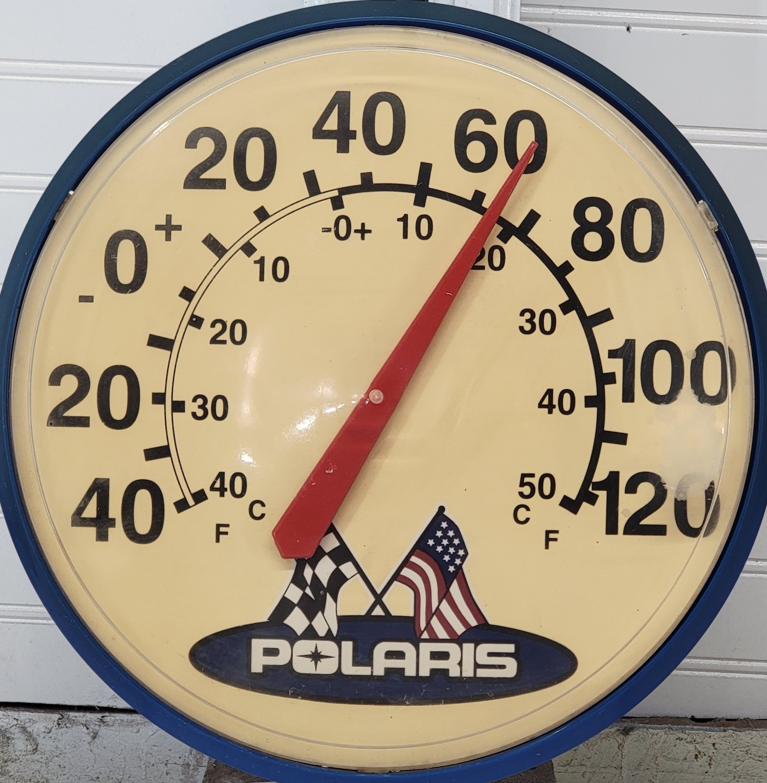 Vintage Polaris Racing Wall Thermometer Snowmobile ATV Garage Advertising 14