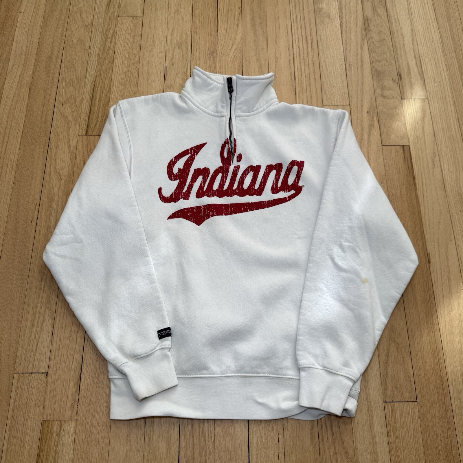 Vintage Indiana State Hoosiers Jansport Sweater Adult Small Script Logo 1/4 Zip
