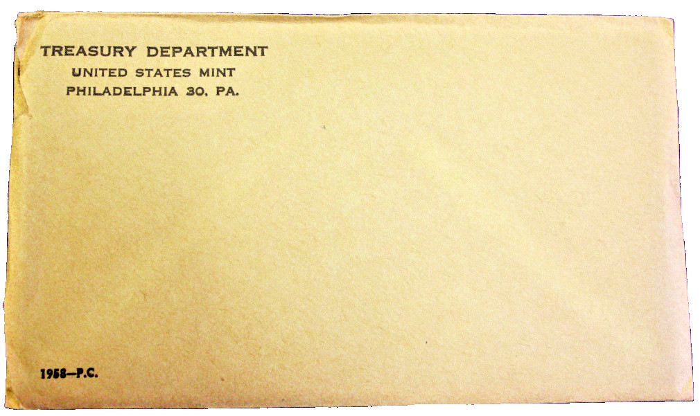 1958 Proof Set Silver Flat Pack Original U.S. Mint Envelope Sealed