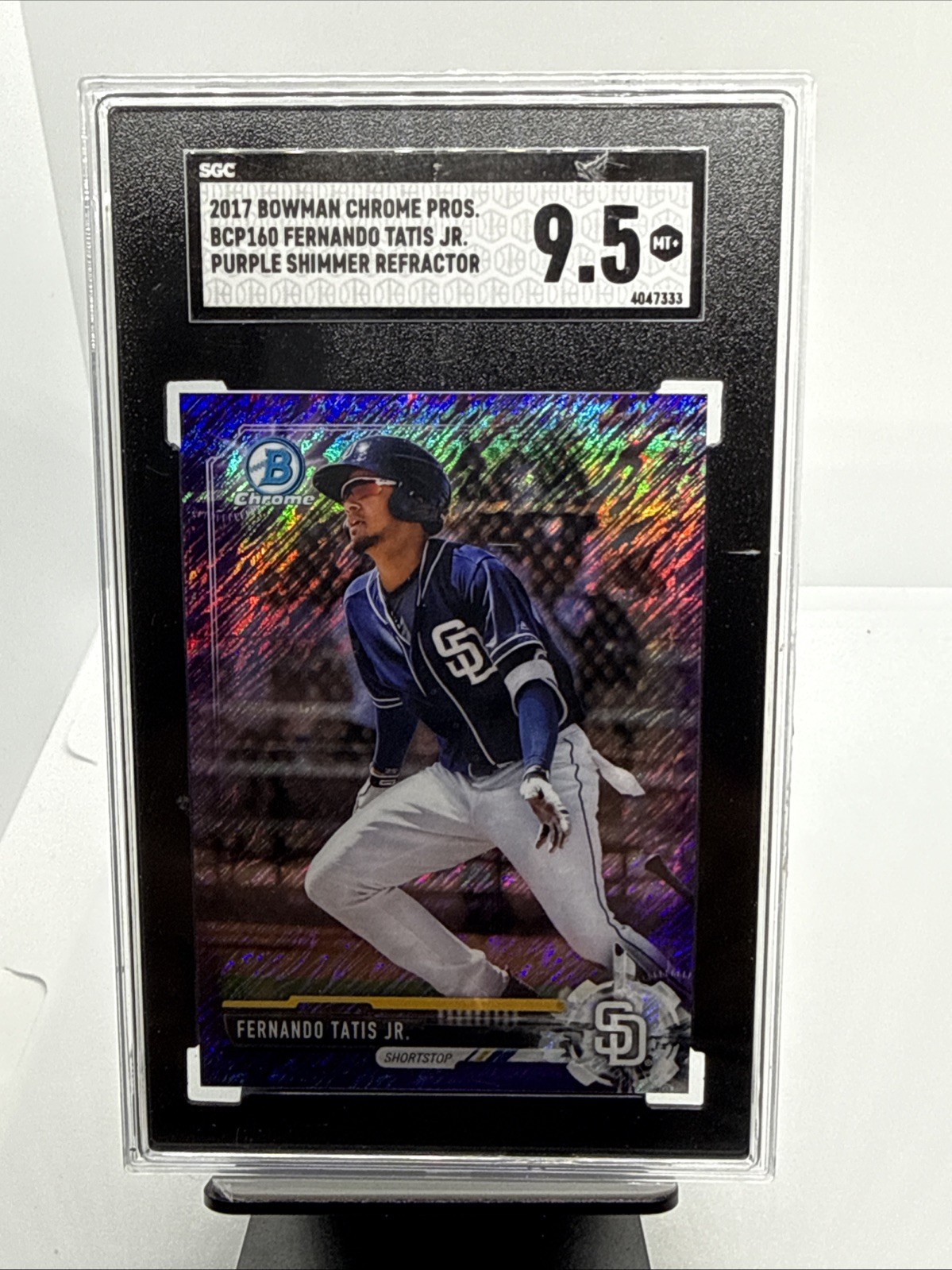 2017 Bowman Chrome Prospects Purple Shimmer Refractor Fernando Tatis Jr SGC 9.5