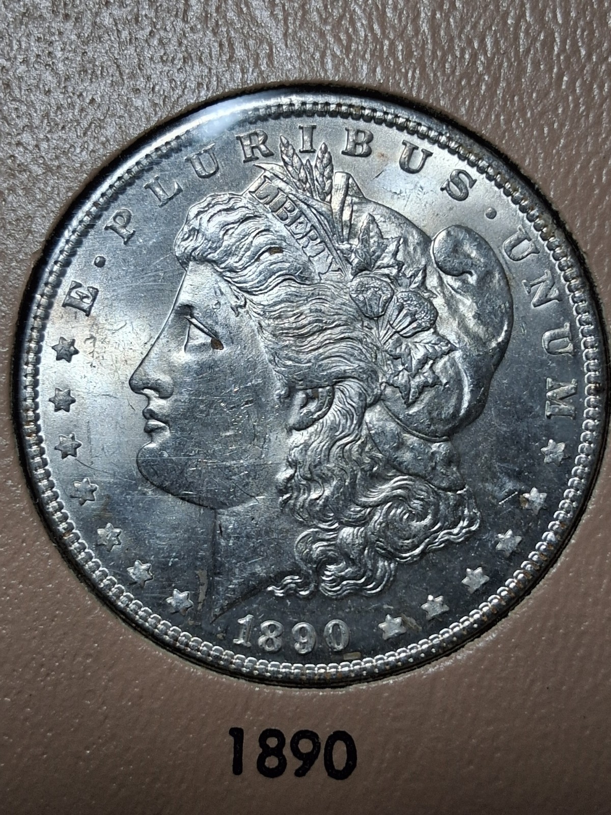 1890-P MORGAN DOLLAR. MS/ BU/CHOICE.