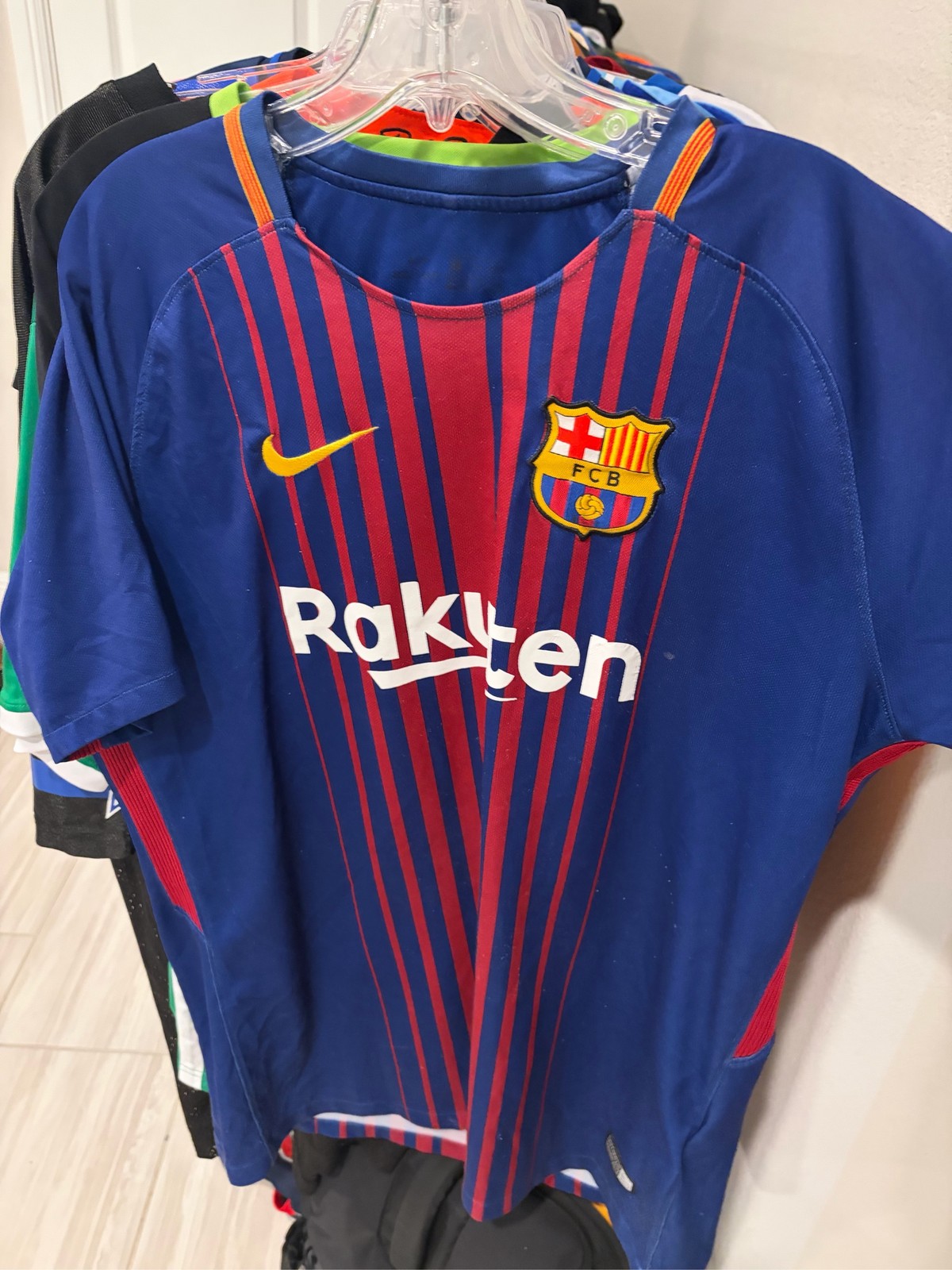 Nike FC Barcelona 2017-2018 Home Soccer Jersey Football Shirt Large