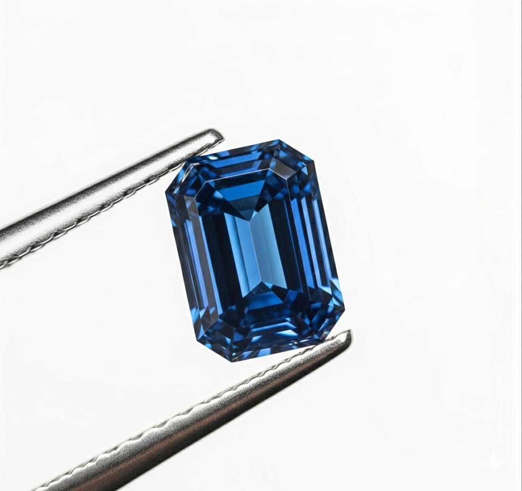 Huge 10 CT Emerald Cut, Fancy Blue Color VVS1 Diamond Premium Quality gemstone
