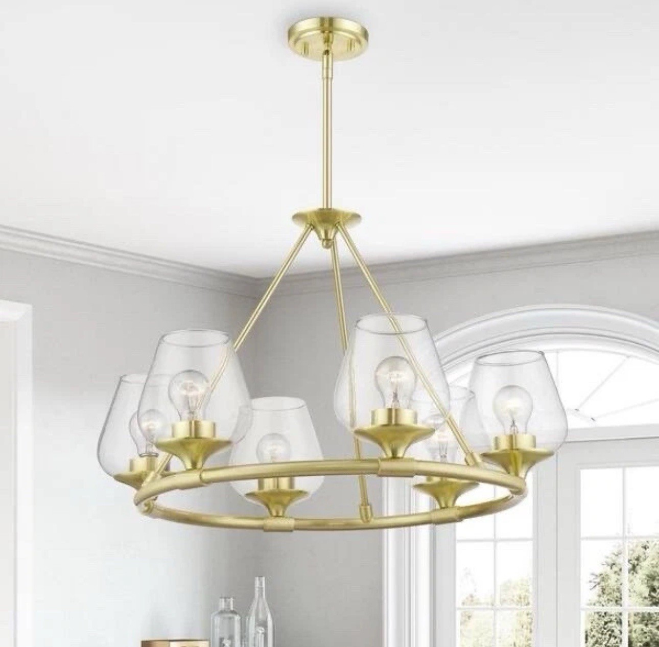 Livex Lighting 46726-12 Willow Chandelier Satin Brass New $589 3487N
