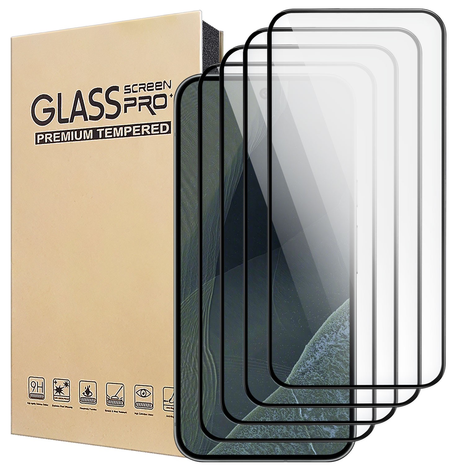 4/8 Pack For Google Pixel 11 Pro Tempered Glass Screen Protector Full Coverage 4/8 Pack For Google Pixel 11 Pro Tempered Glass Screen Protector Full Coverage