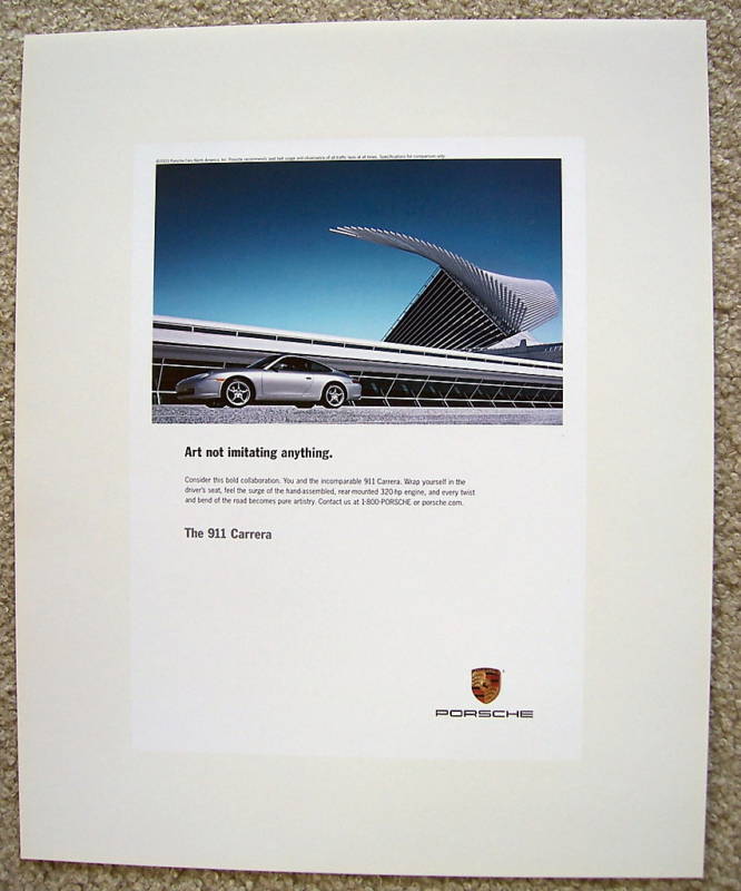 PORSCHE OFFICIAL 911 996 CARRERA OFFICIAL SHOWROOM POSTER 2003 b