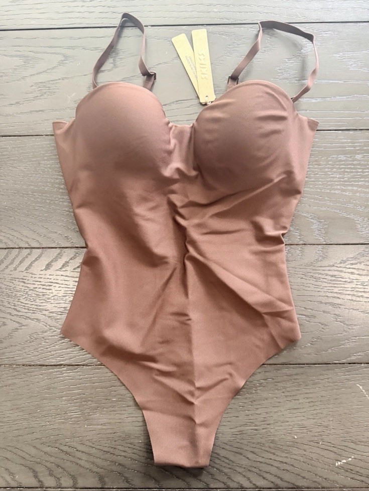 SKIMS Body Molded Underwire Bodysuit Cocoa Brown Size S NWT $138